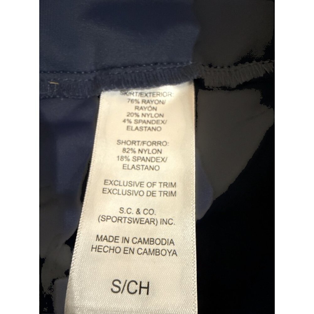 SC & CO Rayon/Nylon Navy Blue Floral Skort Size Small with Pockets Pre-Owned EUC - Picture 8 of 9